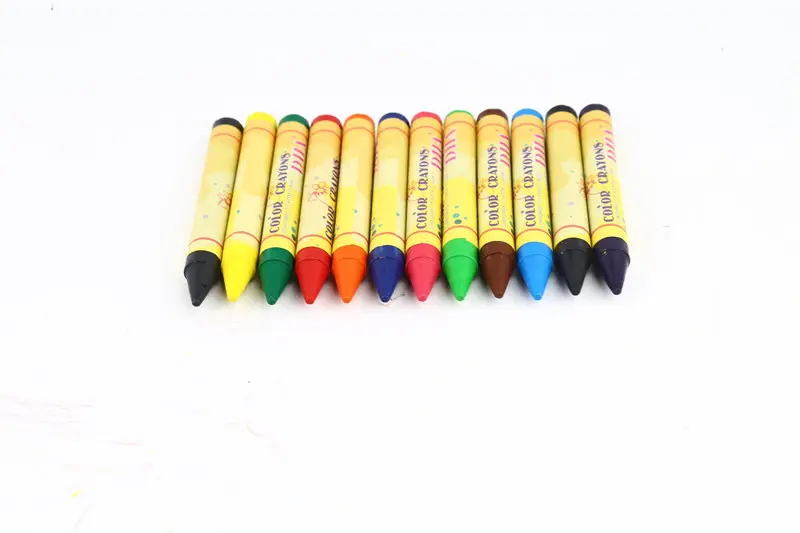 ขายส่ง12สีสดใสที่กำหนดเองล้างทำความสะอาดได้ขี้ผึ้ง Crayon ชุดสำหรับเด็ก