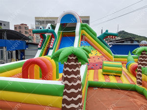 Grand toboggan <span class=keywords><strong>trampoline</strong></span> gonflable commercial en PVC Château gonflable toboggan Mur d'escalade Parc de jeux gonflable pour location - Product Image 3