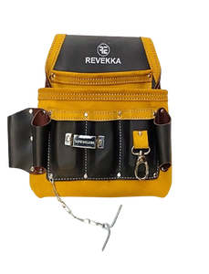 Revekka Best Manufacturer Company's Customizable Yellow Split Leather Electrician Pouch Hand <b>Tools</b> <b>Bag</b> RVK1ESLP OEM Support - Product Image 2