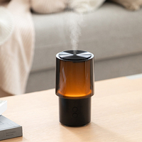 Diffuseur d'huiles essentielles ultrasonique électrique vintage minimaliste 140 ml avec veilleuse chaude, aromathérapie de bureau, décoration intérieure
