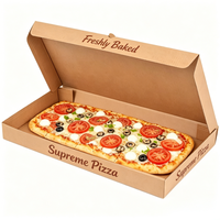 Boîte à pizza en papier kraft durable personnalisée, vente en gros, boîte à sandwich extra longue, boîte à emporter en carton ondulé, en vrac