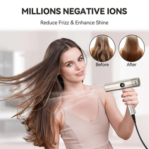 Asciugacapelli Elettrico Professionale Ionico Senza Spazzole in Titanio per Donne, Design Compatto e Leggero, Display LCD, Asciugatura Rapida, 5 Modalità per Uso Domestico - Product Image 5