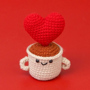 Cross-border Knitted Artificial for Flower Wool Crocheted for Flower Pot Doll Finished Hand-woven Positive Energy Potted - Product Image 2