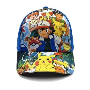 Pikachu Cartoon Hat Adjustable Boys Hip-hop Baseball Caps Pokemoon Outdoor Cute Sun Hats Summer Spring For Girls Children Hats