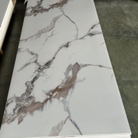 Panneau mural en feuille de SPC ignifuge, imperméable, résistant aux UV, finition marbre, pour appartement, avec système de clic et anti-rayures
