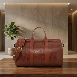 Genuine Leather Waterproof Durable Light Weight Large Capacity Eco-friendly Portable Travel Duffel Bags Zipper Alligator Pattern - Product Image 1