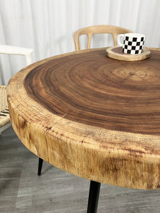 Bel tavolino da tè <span class=keywords><strong>in</strong></span> <span class=keywords><strong>legno</strong></span> di noce di 90cm di diametro rotondo noce nordamericano <span class=keywords><strong>grezzo</strong></span> Soild lastra di <span class=keywords><strong>legno</strong></span> tavolino da caffè - Product Image 6