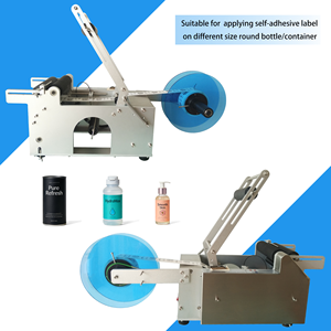 Machine d'étiquetage manuelle portable avec codeur de date - Imprimante à ruban et étiqueteuse autocollante pour bouteilles rondes - Product Image 2