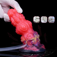 Dildo Anal Inflable de Gran Tamaño con Forma de Dragón Monstruoso, Función de Eyaculación, Resistente al Agua, Apto para la Piel, Juguete Sexual para Hombres y Mujeres