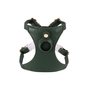 Custom Dog <strong>Harness</strong> Leather Luxury Adjustable Pu Leather Pet <strong>Harness</strong> With Airtag Holder for Dogs <strong>Cats</strong> - Product Image 1