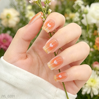 Ongles à presser carrés courts de style français, couleur nude, design personnalisé, en ABS, avec personnalisation du logo et de l'emballage