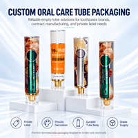 Tubes de dentifrice en aluminium et plastique 50 ml, bouchon à vis personnalisé imprimé UV, emballage pour soins bucco-dentaires, OEM, marque privée