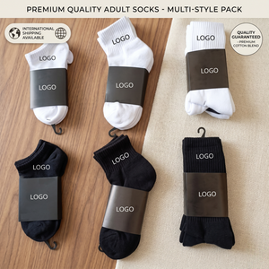 <span class=keywords><strong>Chaussettes</strong></span> en coton personnalisables avec logo pour hommes et femmes, blanches et noires, courtes, mi-mollet, athlétiques, unies, en gros, lot de <span class=keywords><strong>chaussettes</strong></span> de sport - Product Image 1
