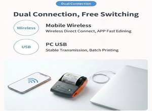 Nueva Impresora Térmica de Códigos de Barras Portátil con USB, Bluetooth, Wi-Fi para Uso en Interiores, Inalámbrica y con Certificaciones CE, FCC y RoHS - Product Image 3