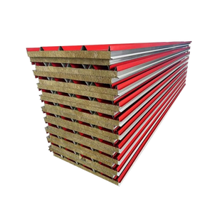 Laine de roche sandwich de 50 mm de bonne qualité pour <span class=keywords><strong>isolation</strong></span> et réduction du bruit, avec plaque d'acier colorée pour l'ingénierie et la purification - Product Image 4