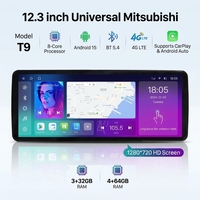 Reproductor Multimedia Estéreo para Auto Android de 12.3 Pulgadas con Pantalla Táctil, GPS, Bluetooth, OBD2, Transmisor FM, Amplificador, Soporte Portátil para Tablero