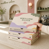 Cajas de Pizza de Cartón Kraft Impresas con Lámina Dorada UV Mate Biodegradable Personalizadas para Comida Rápida para Llevar