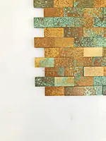 मिश्रित रंग के लिए षट्भुज आकार ब्रश पैटर्न स्वयं चिपकने वाला मोज़ेक बाथरूम छत की दीवार टाइल एल्यूमीनियम मोज़ेक