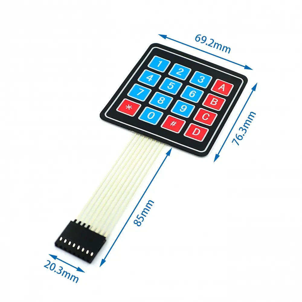 4x4แป้นเมมเบรนสวิตช์8พินตัวเชื่อมต่อ SCM นอก enlarge ปุ่มกดสำหรับ Arduino