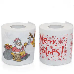 Fun Birthday Party Novelty Gift Merry Christmas Santa Claus Custom Printed Toilet Paper Roll