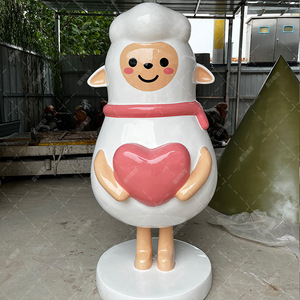 Escultura de Cordero de Fibra de Vidrio para Montar en el Suelo, Figura Decorativa para el Día de San Valentín, Decoración Animal - Product Image 1