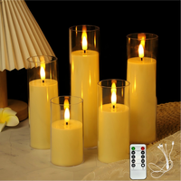 Bougies LED sans flamme scintillantes 3/6/9 pièces/lot, bougies cylindriques électriques à télécommande pour la décoration de la maison et des fêtes