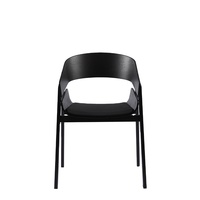 Chaises de salle à manger modernes en bois courbé avec accoudoirs, pieds en contreplaqué et métal, pour la maison et l'hôtellerie