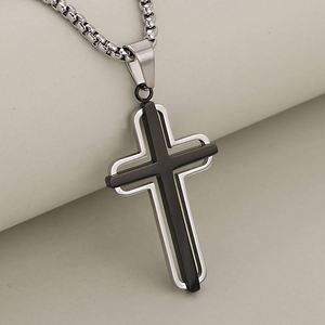 Moda de acero inoxidable diamante Luz de lujo nueva Cruz colgante accesorios de joyería al por mayor accesorios de joyería Diy - Product Image 6