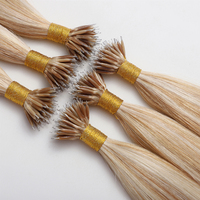 Extensions capillaires de luxe à nano-anneaux, cheveux humains Remy européens lisses, extensions à pointe nano en cheveux naturels véritables