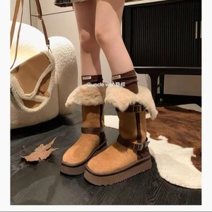 <span class=keywords><strong>Bottes</strong></span> de neige mi-mollet à semelle épaisse pour <span class=keywords><strong>femme</strong></span>, nouveau modèle hiver 2026, dessus en cuir véritable, semelle intermédiaire en fourrure artificielle, doublure en fourrure épaissie - Product Image 4