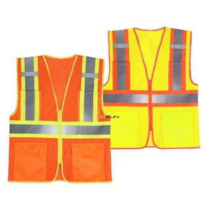 Veste de sécurité haute visibilité avec logo personnalisé, hautement réfléchissante, respirante, avec éclairage LED, en polyester pour l'hiver - Product Image 1