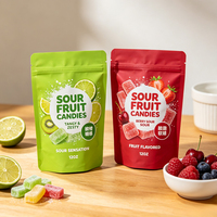 Op maat bedrukte matte herbruikbare ziplock staande plastic zakjes voor snoep, gedroogd fruit en noten (voedselveilig)