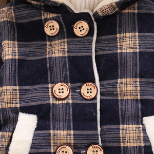 Wholesale Winter Baby Boys Cute Animal Clothes Boy Top Add Wool Plaid Hooded Coat - Product Image 4
