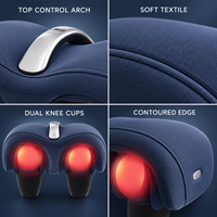 Masseur de genou sans fil bleu marine avec compression d'air, vibration, double chaleur et 4 modes de massage pour la relaxation quotidienne des genoux