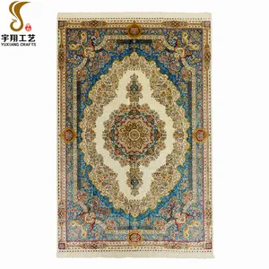 YUXIANG 6'X9 משי שטיח פרסי יד מסוקס שטח עבור דלת בעבודת יד משי תורכי שטיח
