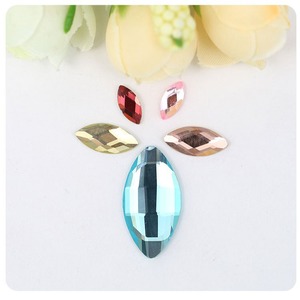 Strass en verre marquise à fond plat, double pointe, pour nail art, beauté, bricolage, décorations de téléphone portable - Product Image 1