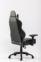 Chaise de jeu ergonomique en cuir noir et blanc, dossier haut, chaise de bureau exécutive industrielle, accoudoirs réglables, chaise inclinable