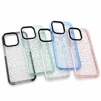 Coque de téléphone transparente en TPU texturé anti-jaunissement antichoc souple pour iPhone 17 Pro Max 16 15