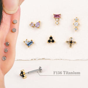 Orecchini Ipoallergenici per Uso Quotidiano Mini in Argento 925 Head Toi Et Moi Tubo in Titanio Impermeabile Comodi Borchie - Product Image 1