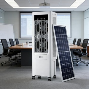 Refroidisseur d'air portable à <span class=keywords><strong>tour</strong></span> solaire à 3 vitesses, 220-240V, 280W, 50L, humidification, fonctionnement silencieux pour petit bureau/<span class=keywords><strong>café</strong></span>/utilisation résidentielle - Product Image 4