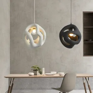 Lampe suspendue nuage Wabi Sabi en ciment, style industriel, décoration intérieure, lampe de chevet dorée, nordique moderne - Product Image 1