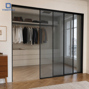 Système <span class=keywords><strong>de</strong></span> <span class=keywords><strong>porte</strong></span> <span class=keywords><strong>coulissante</strong></span> simple en verre moderne <span class=keywords><strong>de</strong></span> haute qualité, 8 pieds, pour cuisine et salon <span class=keywords><strong>de</strong></span> petite taille, 3/4 panneaux - Product Image 3