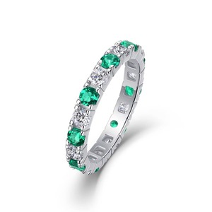Anello in Argento 925 con Moissanite Stile Europeo e Americano, Gioiello da Donna con <span class=keywords><strong>Zaffiro</strong></span> <span class=keywords><strong>Rosso</strong></span> Verde Smeraldo in Argento Puro 925 - Product Image 1