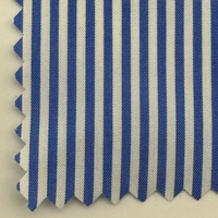 Tissu léger d'été en coton biologique et nylon, tissé avec des rayures verticales élastiques, pour chemises de filles