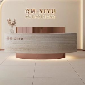 Hiện Đại Thiết Kế Đơn Giản Bàn Tiếp Tân Tùy Chỉnh Vẻ Đẹp Salon Gỗ Và Thép Không Gỉ Nhà Máy Bán Hàng Trực Tiếp Cho Khách Sạn - Product Image 3