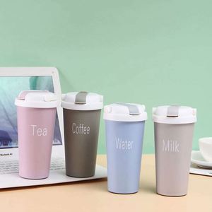 Minimalist Plastic Tumbler With Lid Leak Proof Office <b>Cup</b> Water Milk Coffee <b>Tea</b> Straight <b>Cup</b> Design - Product Image 2