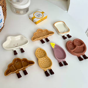 Plato para Condimentos de Porcelana Estilo Japonés, Diseño Cuadrado Pequeño con Dibujos Animados, Color Subesmaltado, Apto para <span class=keywords><strong>Microondas</strong></span>, Estilo Ins - Product Image 2