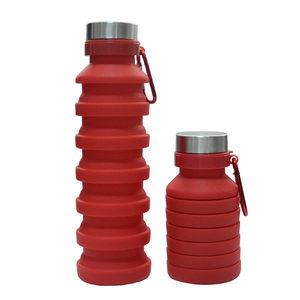 Bouteille d'eau sans BPA avec logo personnalisé, en silicone de qualité alimentaire, 550 ml, bouteille d'eau pliable en silicone - Product Image 1