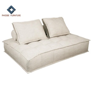 Upholstered Brio Lounge <strong>Square</strong> Modular Sectional <strong>Sofa</strong> Couch with Two Removable Non-Slip <strong>Pillows</strong> - Product Image 4