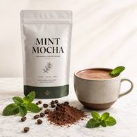 Poudre de café instantané menthe-moka aux champignons en vrac pour la concentration et le soutien immunitaire